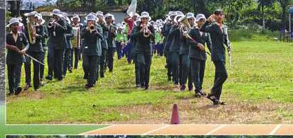 Lighting the ceremonial sports torch