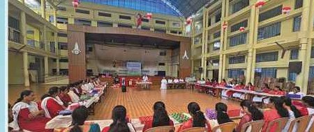 Staff fellowship gathering in auditorium