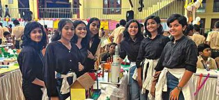 Students exhibiting architectural models