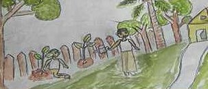 Village drawing by Teresa Maria Sunny